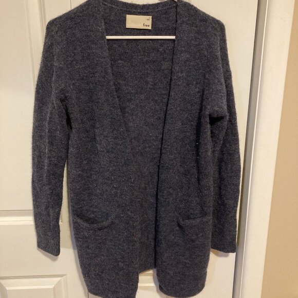 Aritzia Wilfred Free Aronson Sweater Cardigan Grey/Blue Wool/Alpaca, Size Small - Picture 1 of 4